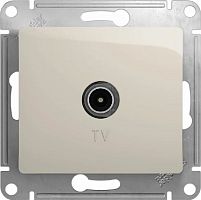 Розетка TV Коннектор без рамки Systeme Electric Glossa 1-м. молочный картинка